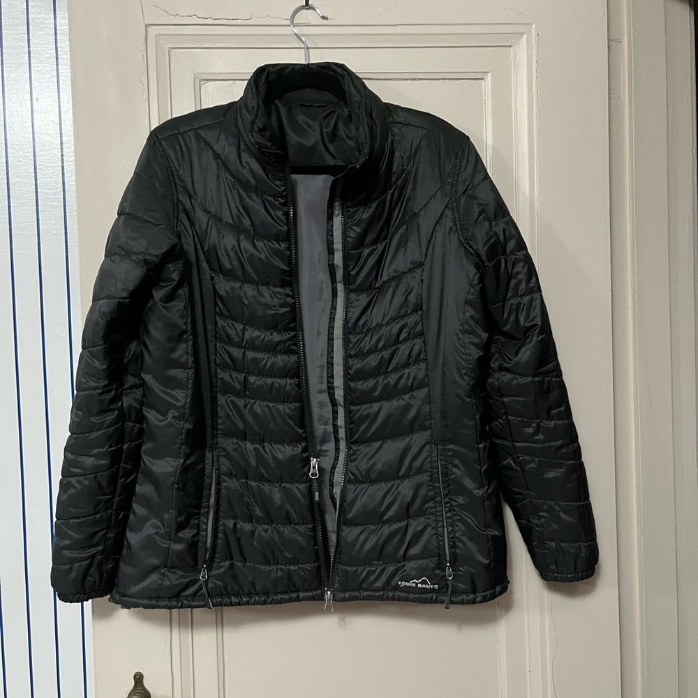 Women's Eddie Bauer Black Quilted Sporty Winter Jacket